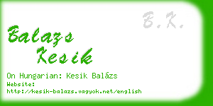 balazs kesik business card